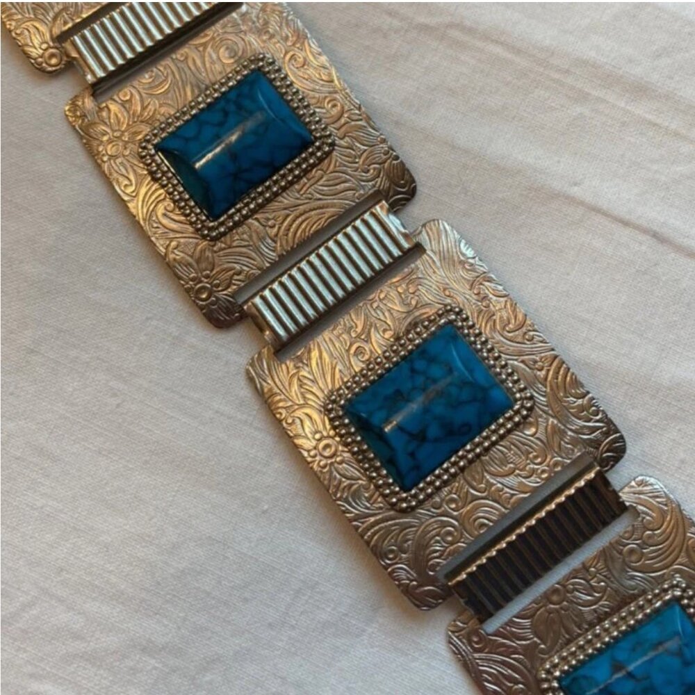 vintage midcentury faux turquoise bracelet